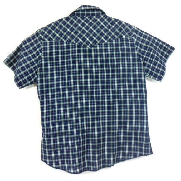 Mens Rustler Vintage Western Pearl Snap Shirt -M/L - Picture 7 of 8